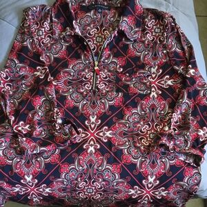 Tommy Hilfiger Red and Black Patterned Blouse